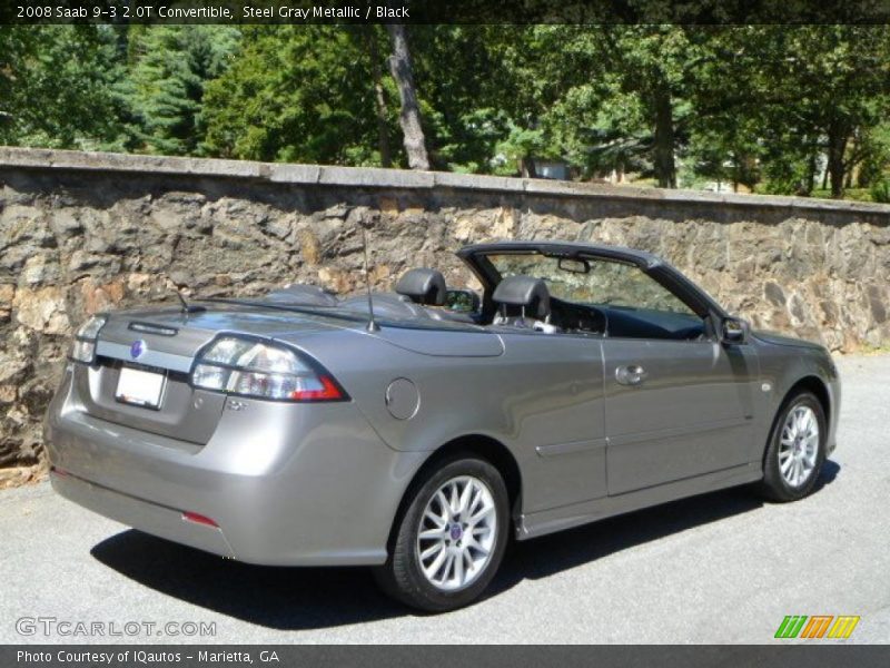 Steel Gray Metallic / Black 2008 Saab 9-3 2.0T Convertible
