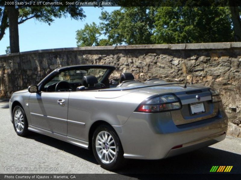 Steel Gray Metallic / Black 2008 Saab 9-3 2.0T Convertible