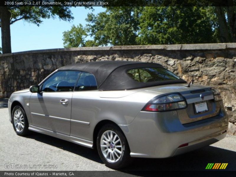 Steel Gray Metallic / Black 2008 Saab 9-3 2.0T Convertible