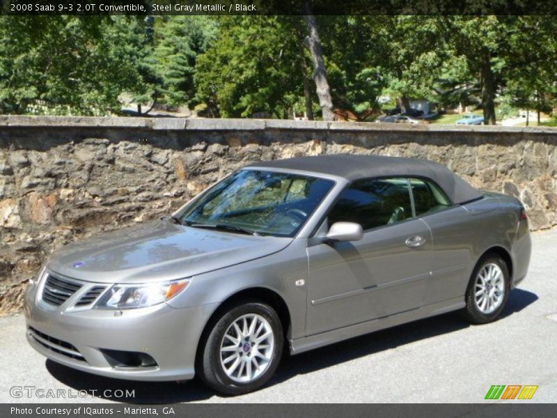 Steel Gray Metallic / Black 2008 Saab 9-3 2.0T Convertible