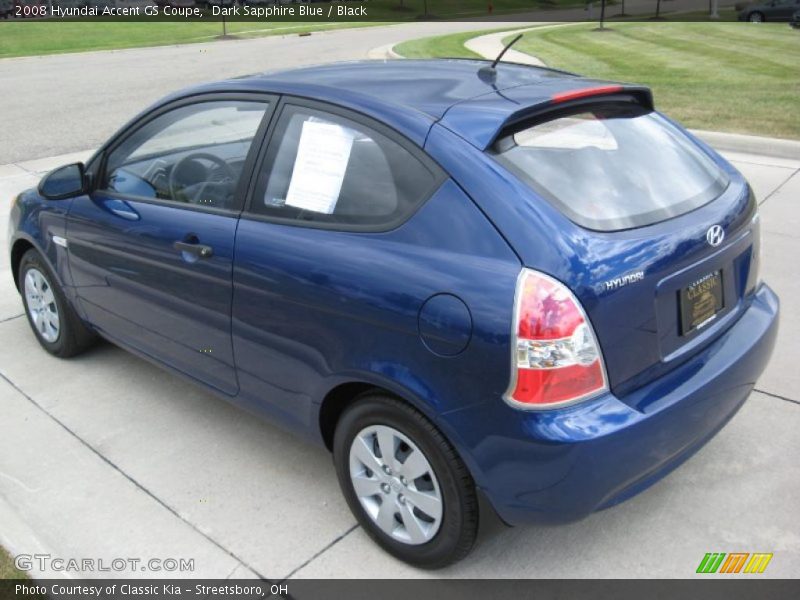 Dark Sapphire Blue / Black 2008 Hyundai Accent GS Coupe