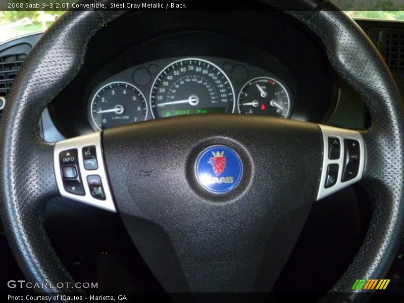 Steel Gray Metallic / Black 2008 Saab 9-3 2.0T Convertible
