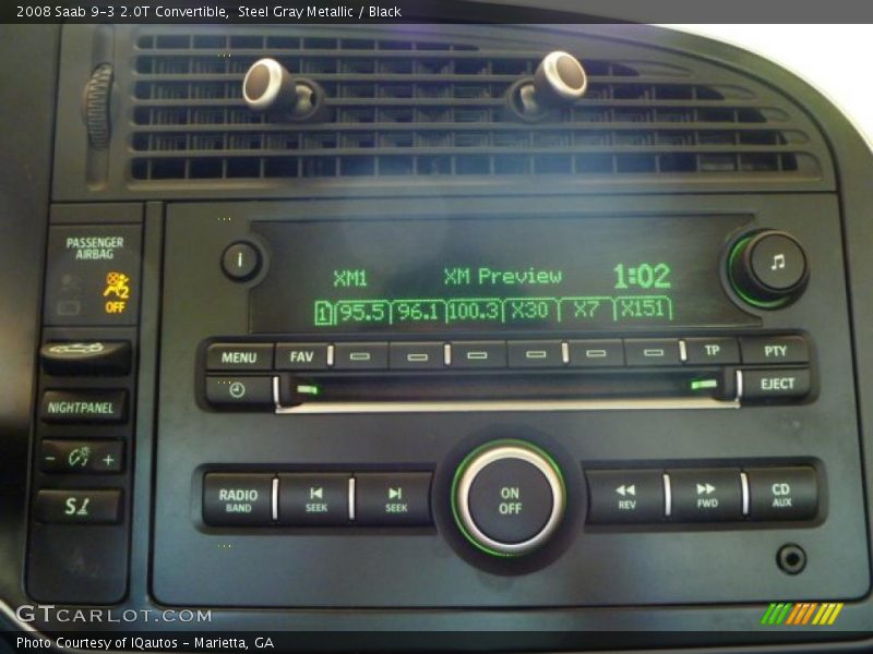 Steel Gray Metallic / Black 2008 Saab 9-3 2.0T Convertible
