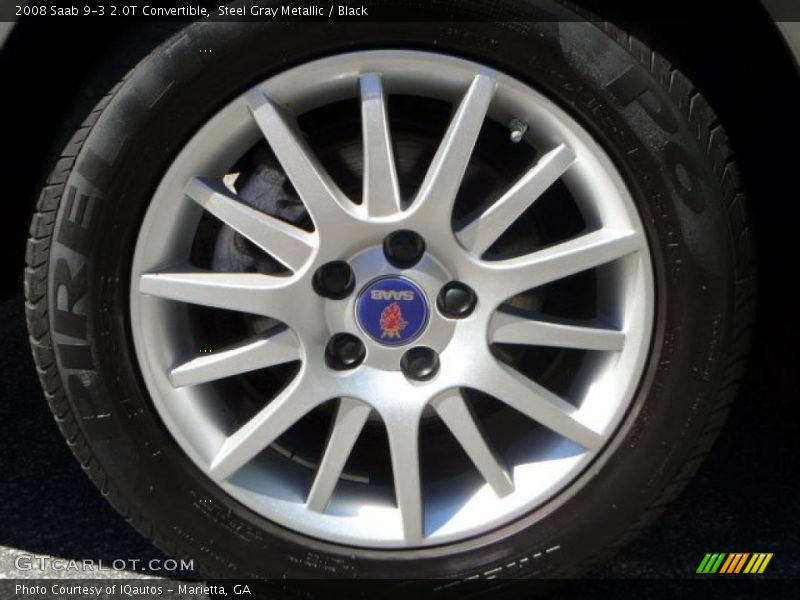 Steel Gray Metallic / Black 2008 Saab 9-3 2.0T Convertible