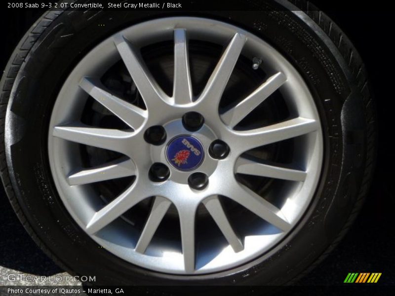 Steel Gray Metallic / Black 2008 Saab 9-3 2.0T Convertible