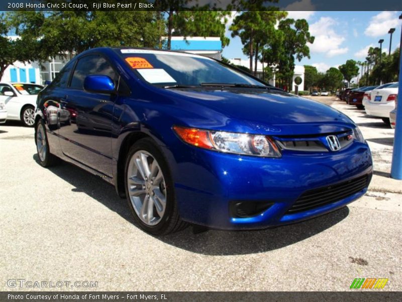 Fiji Blue Pearl / Black 2008 Honda Civic Si Coupe