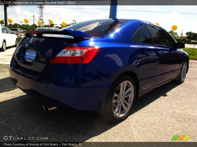 Fiji Blue Pearl / Black 2008 Honda Civic Si Coupe