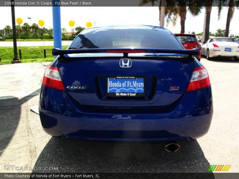 Fiji Blue Pearl / Black 2008 Honda Civic Si Coupe