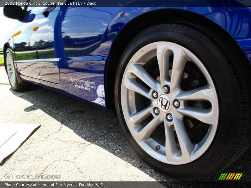 Fiji Blue Pearl / Black 2008 Honda Civic Si Coupe