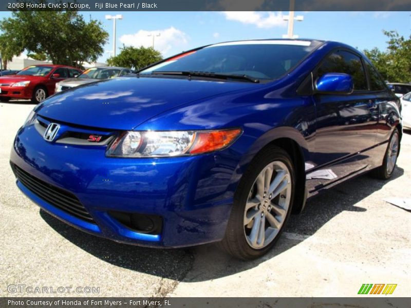 Fiji Blue Pearl / Black 2008 Honda Civic Si Coupe