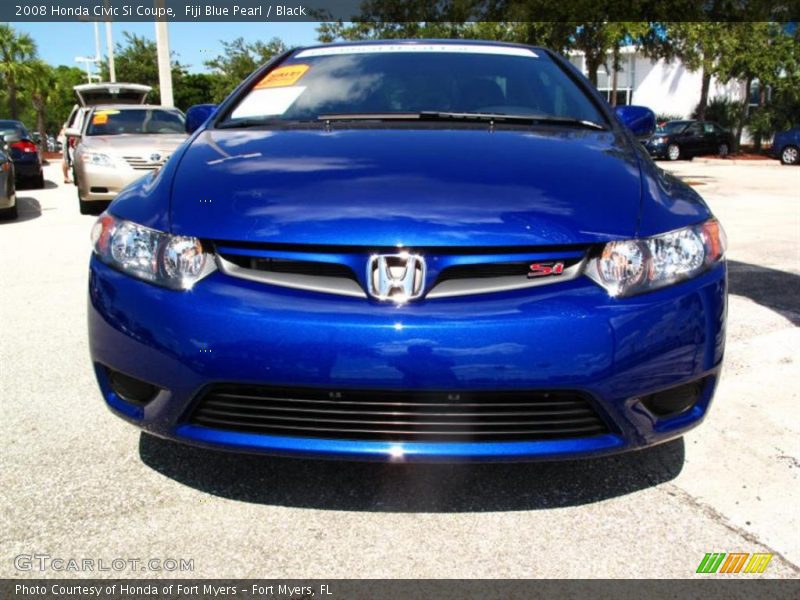 Fiji Blue Pearl / Black 2008 Honda Civic Si Coupe