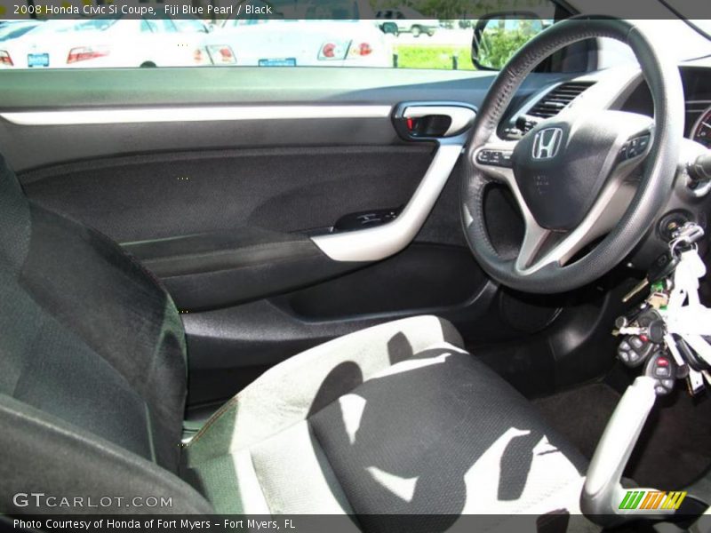 Fiji Blue Pearl / Black 2008 Honda Civic Si Coupe