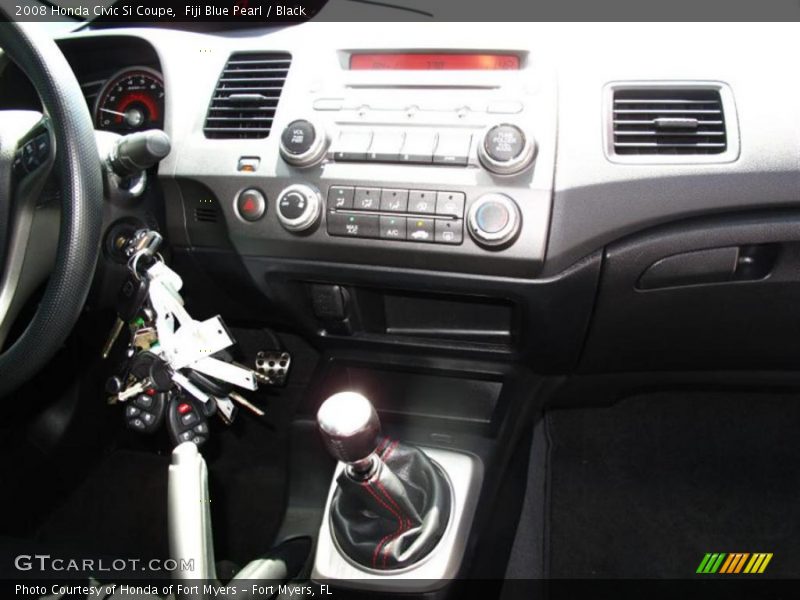 Fiji Blue Pearl / Black 2008 Honda Civic Si Coupe