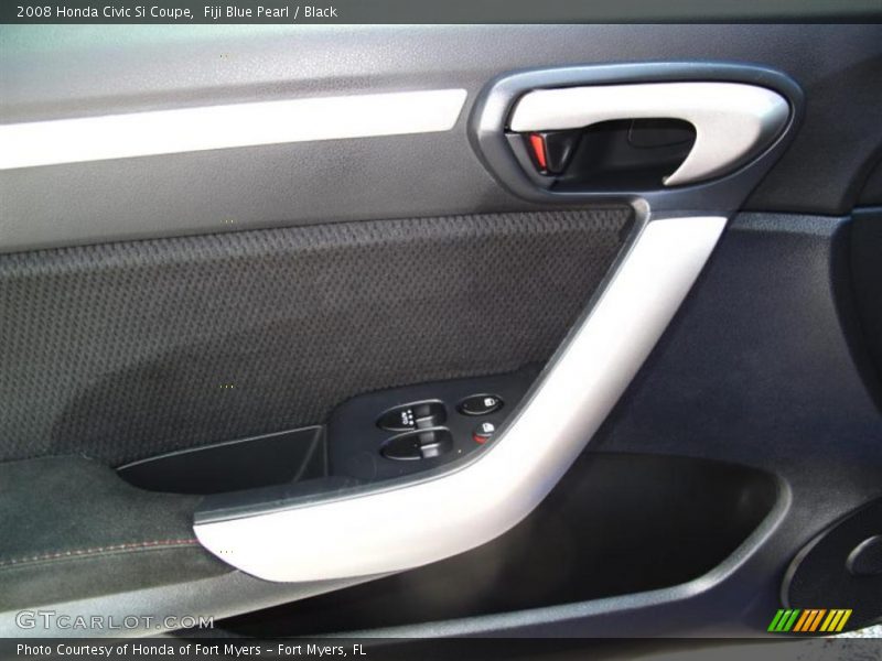 Fiji Blue Pearl / Black 2008 Honda Civic Si Coupe