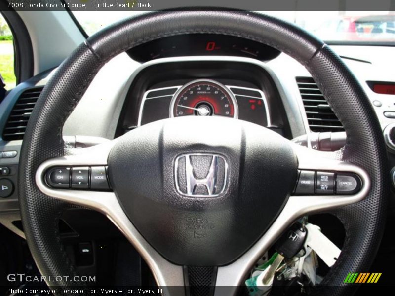 Fiji Blue Pearl / Black 2008 Honda Civic Si Coupe