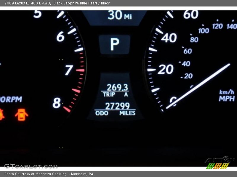 Black Sapphire Blue Pearl / Black 2009 Lexus LS 460 L AWD