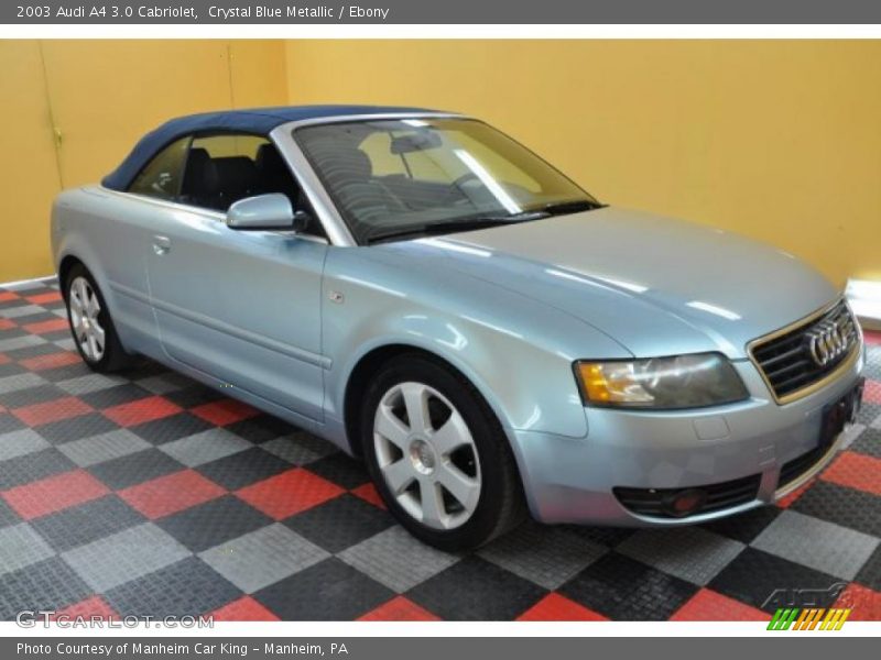 Crystal Blue Metallic / Ebony 2003 Audi A4 3.0 Cabriolet