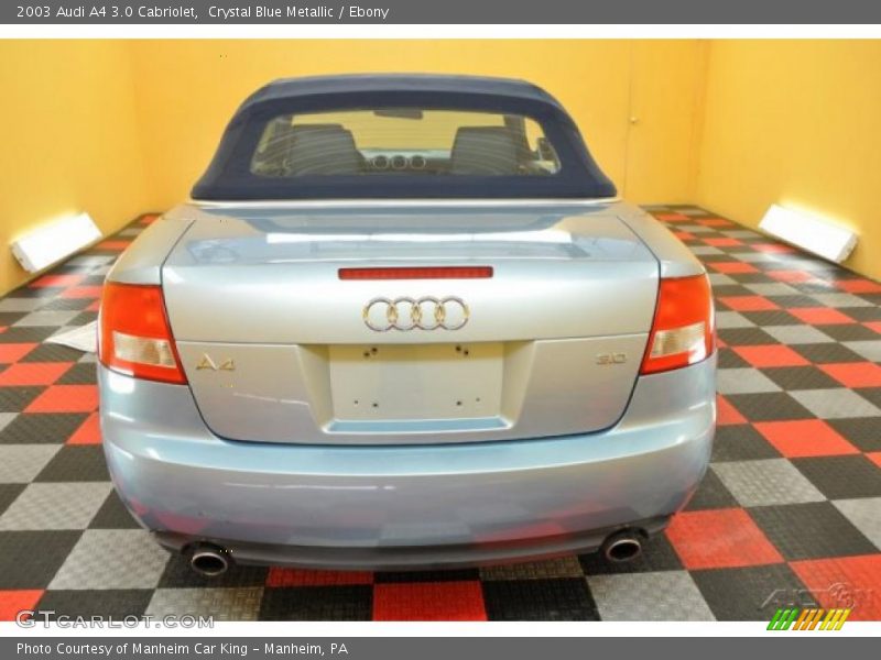 Crystal Blue Metallic / Ebony 2003 Audi A4 3.0 Cabriolet