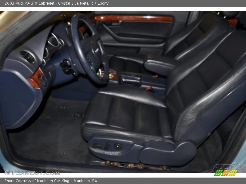 Crystal Blue Metallic / Ebony 2003 Audi A4 3.0 Cabriolet
