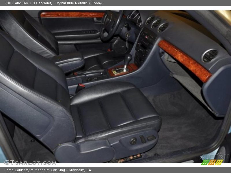 Crystal Blue Metallic / Ebony 2003 Audi A4 3.0 Cabriolet