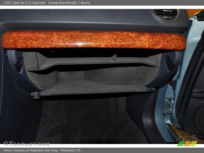 Crystal Blue Metallic / Ebony 2003 Audi A4 3.0 Cabriolet