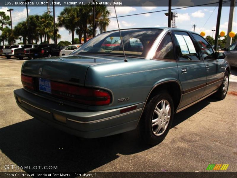 Medium Maui Blue Metallic / Beige 1993 Buick Regal Custom Sedan