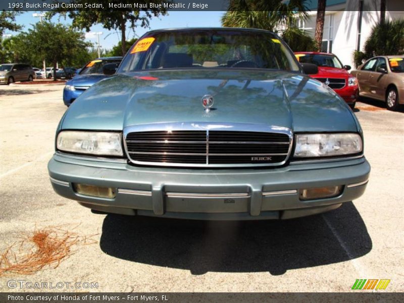 Medium Maui Blue Metallic / Beige 1993 Buick Regal Custom Sedan