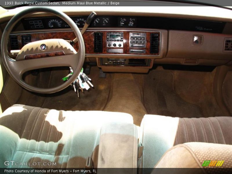 Medium Maui Blue Metallic / Beige 1993 Buick Regal Custom Sedan