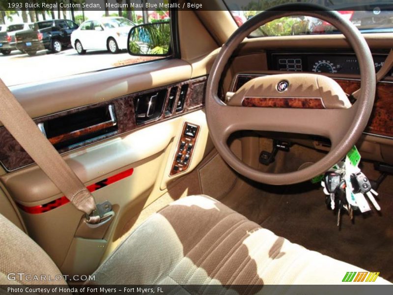 Medium Maui Blue Metallic / Beige 1993 Buick Regal Custom Sedan