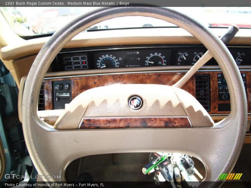 Medium Maui Blue Metallic / Beige 1993 Buick Regal Custom Sedan