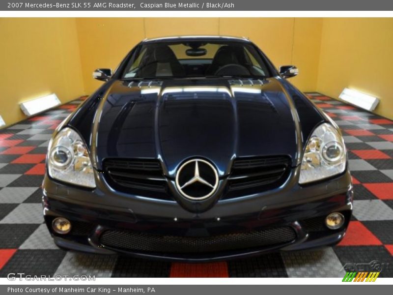 Caspian Blue Metallic / Black/Ash 2007 Mercedes-Benz SLK 55 AMG Roadster