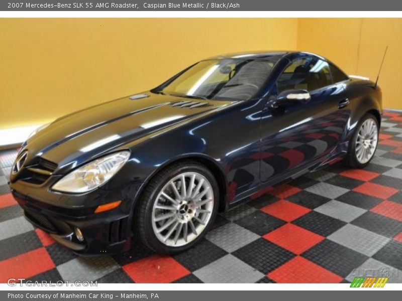 Caspian Blue Metallic / Black/Ash 2007 Mercedes-Benz SLK 55 AMG Roadster