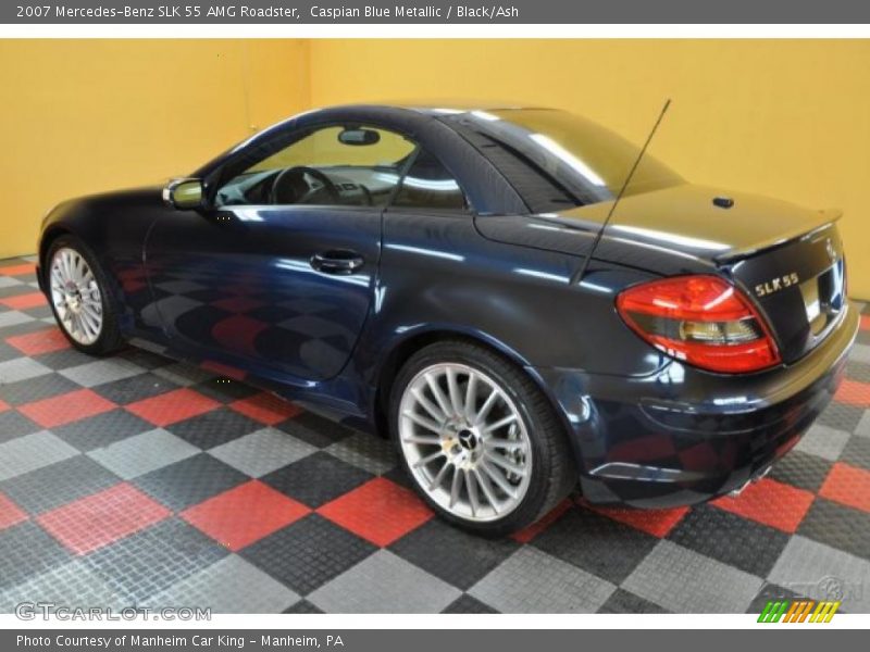 Caspian Blue Metallic / Black/Ash 2007 Mercedes-Benz SLK 55 AMG Roadster
