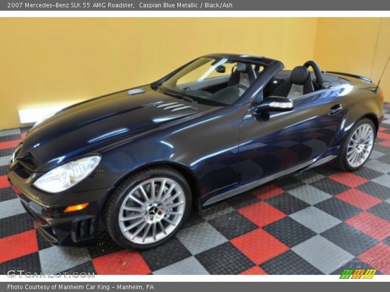 Caspian Blue Metallic / Black/Ash 2007 Mercedes-Benz SLK 55 AMG Roadster