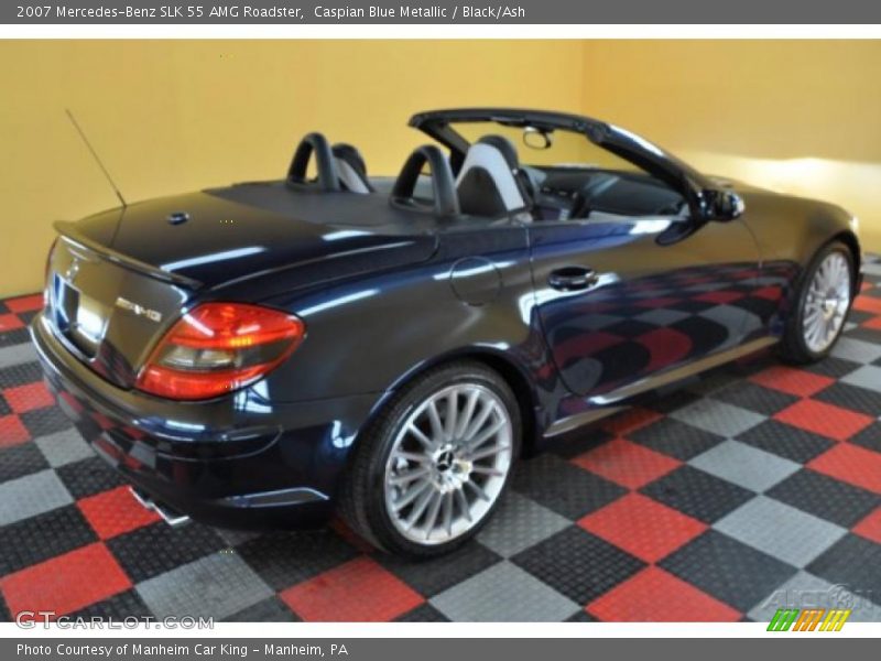 Caspian Blue Metallic / Black/Ash 2007 Mercedes-Benz SLK 55 AMG Roadster