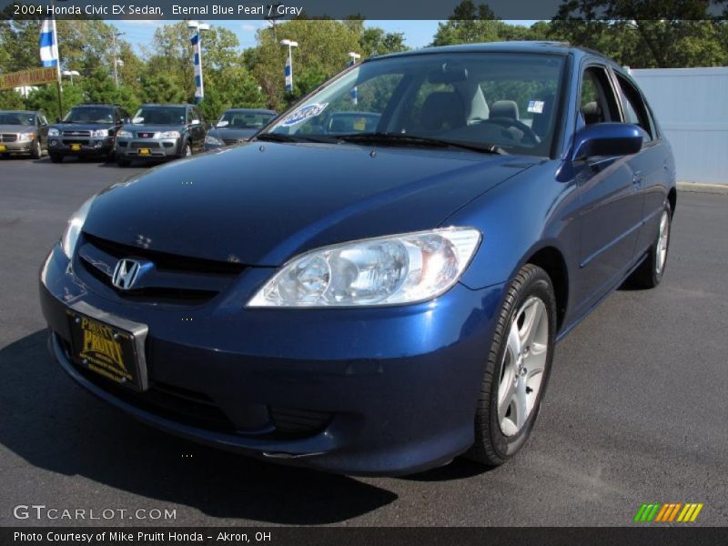Eternal Blue Pearl / Gray 2004 Honda Civic EX Sedan