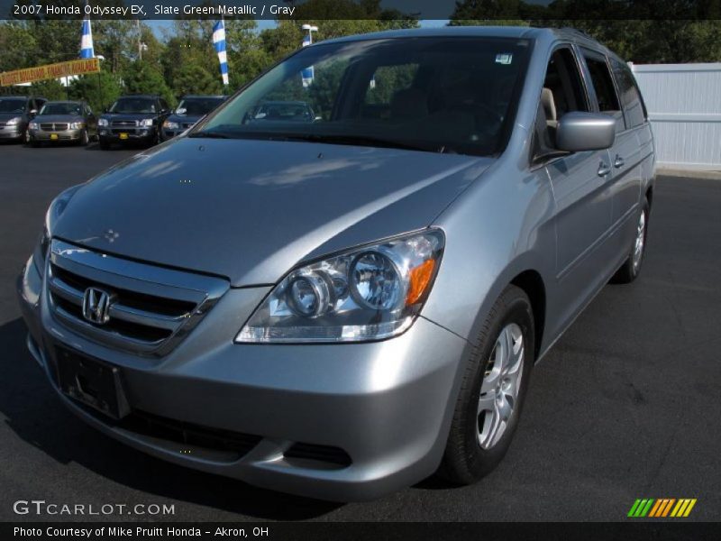 Slate Green Metallic / Gray 2007 Honda Odyssey EX