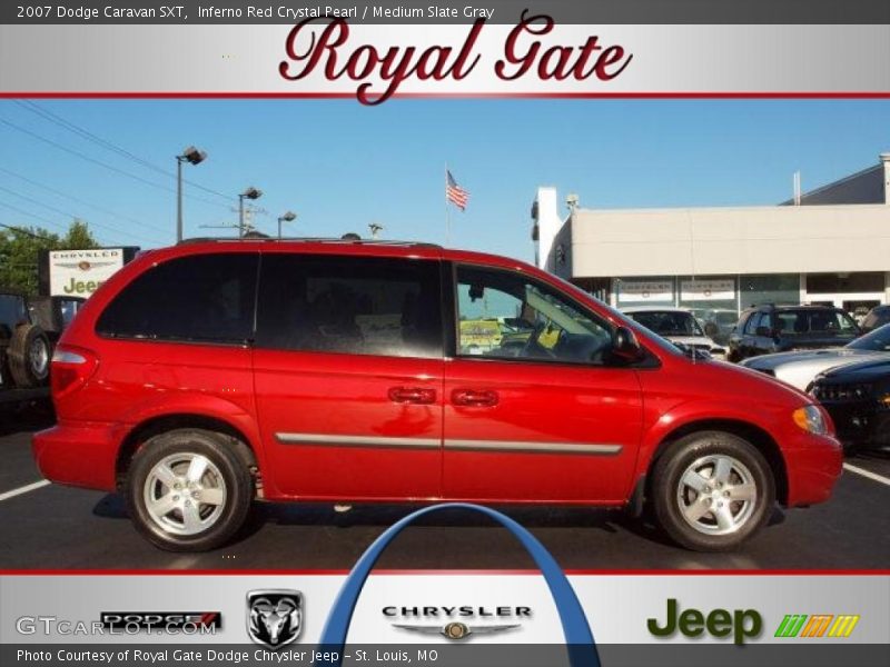 Inferno Red Crystal Pearl / Medium Slate Gray 2007 Dodge Caravan SXT