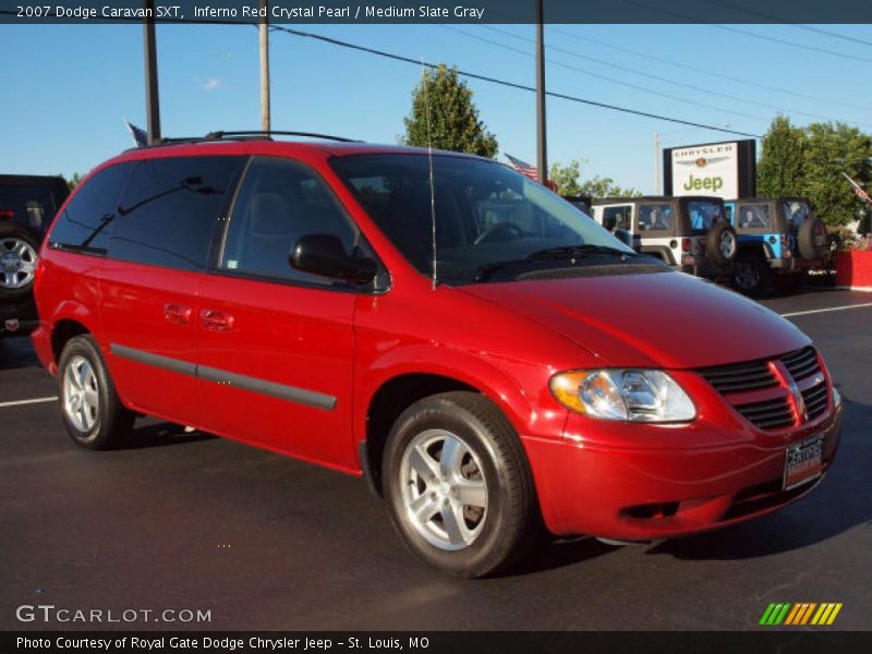 Inferno Red Crystal Pearl / Medium Slate Gray 2007 Dodge Caravan SXT