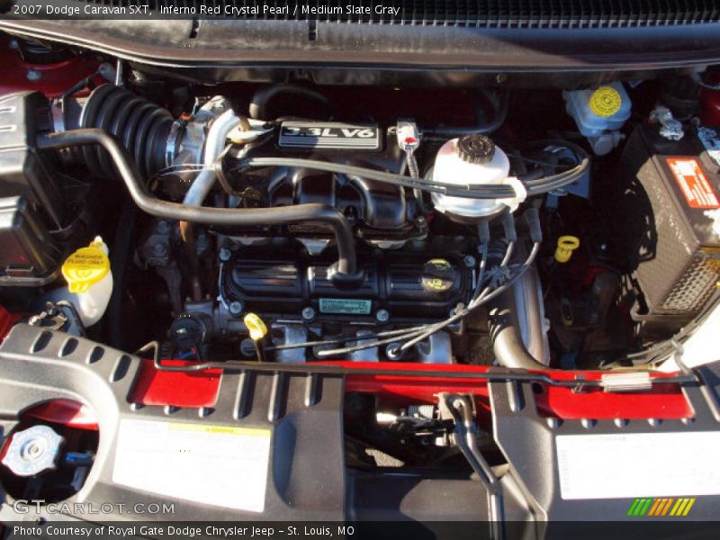 Inferno Red Crystal Pearl / Medium Slate Gray 2007 Dodge Caravan SXT