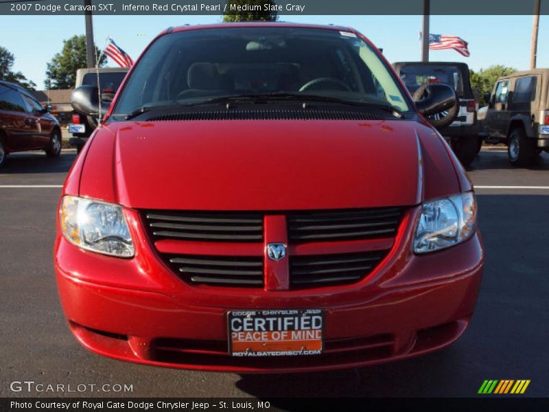 Inferno Red Crystal Pearl / Medium Slate Gray 2007 Dodge Caravan SXT