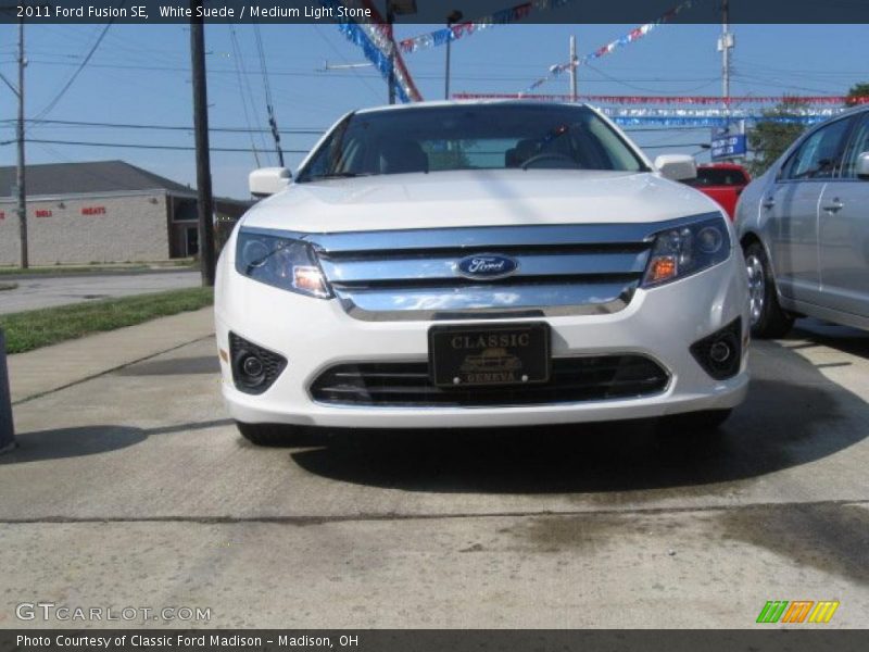 White Suede / Medium Light Stone 2011 Ford Fusion SE