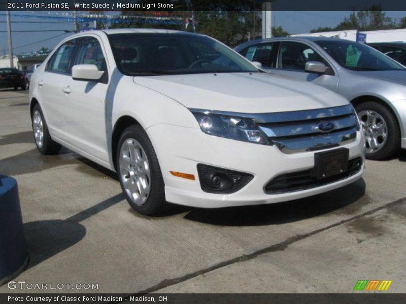 White Suede / Medium Light Stone 2011 Ford Fusion SE