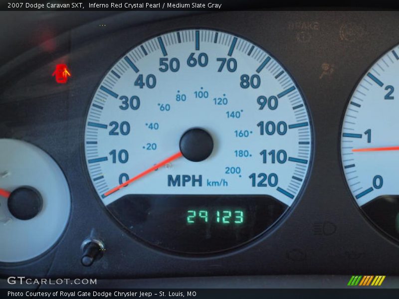 Inferno Red Crystal Pearl / Medium Slate Gray 2007 Dodge Caravan SXT