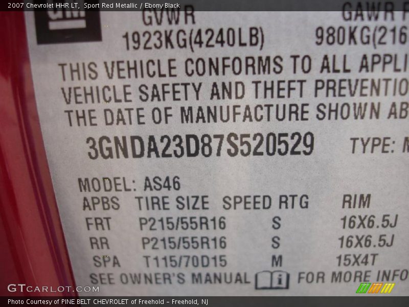 Sport Red Metallic / Ebony Black 2007 Chevrolet HHR LT