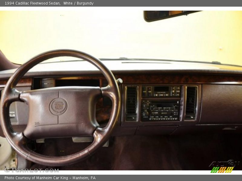 White / Burgundy 1994 Cadillac Fleetwood Sedan