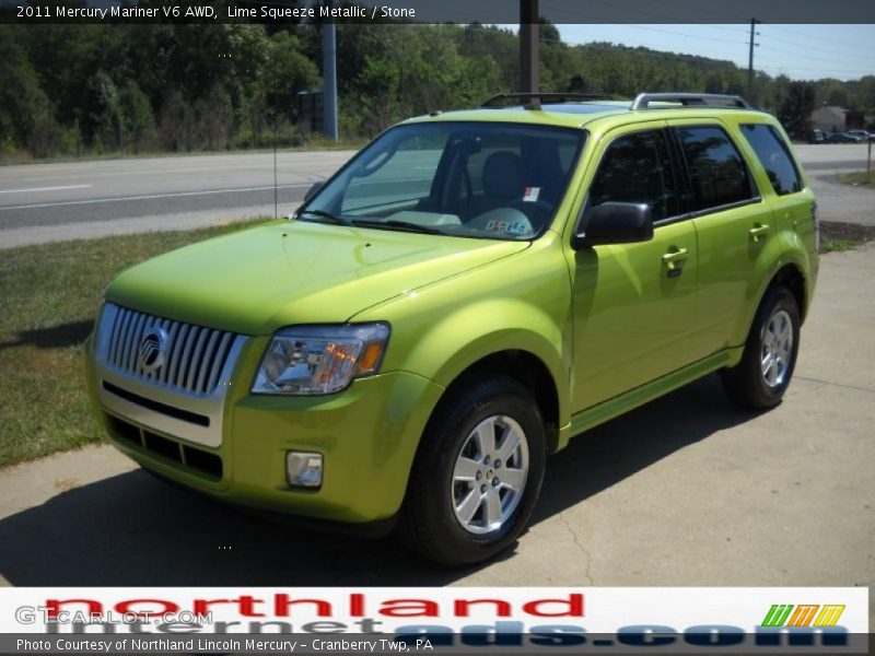 Lime Squeeze Metallic / Stone 2011 Mercury Mariner V6 AWD