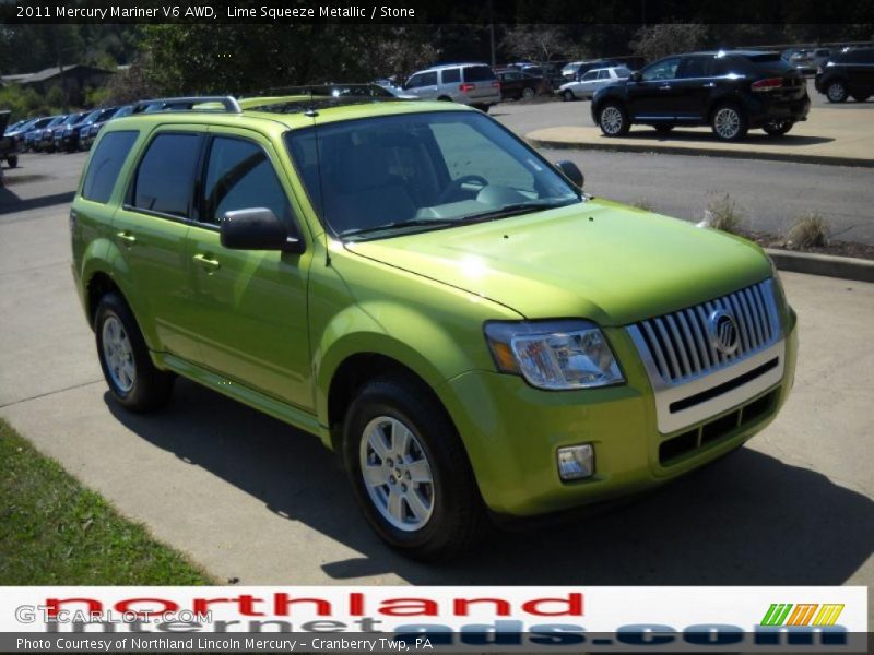 Lime Squeeze Metallic / Stone 2011 Mercury Mariner V6 AWD