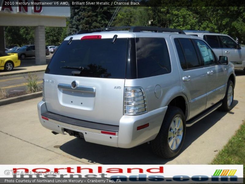 Brilliant Silver Metallic / Charcoal Black 2010 Mercury Mountaineer V6 AWD