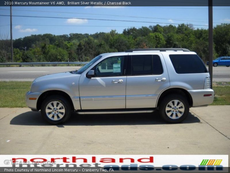 Brilliant Silver Metallic / Charcoal Black 2010 Mercury Mountaineer V6 AWD